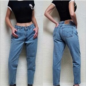 Vintage 2002 Levi's 550 Jeans Relaxed Fit High Waisted Medium Wash Size 10